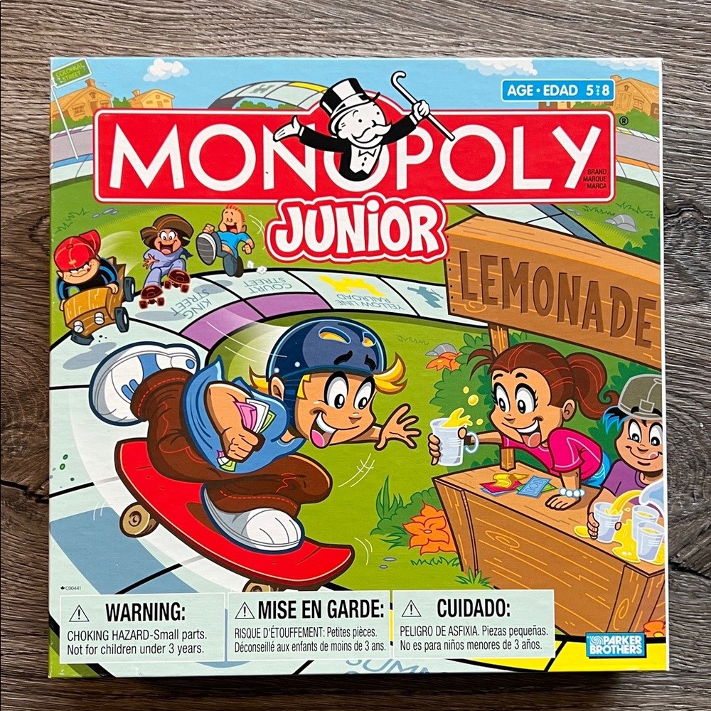 VINTAGE MONOPOLY JR. Lemonade stand board game edition 2005 Parker Bros COMPLETE